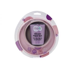 Set 3 recipiente silicon hrana bebe Melii purplepinkgrey imagine