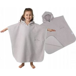 Poncho de baie cu gluga 126x60cm BabyMam Gri imagine