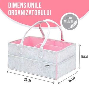 Gentuta mamicii organizator scutece si accesorii copiibebelusi 38x26x18 cm pink imagine