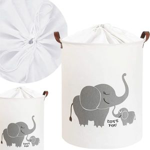 Cos pliabil Sipo pentru jucarii si rufe 35x42 cm bumbac 43l Elefant imagine