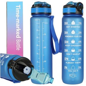 Sticla de Apa gradata pentru sport 1L Blue imagine