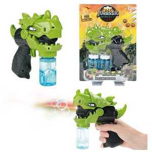 Pistol de facut baloane de sapun cu sunte si lumini Toi-Toys Dino Jurassic revival NegruVerde imagine