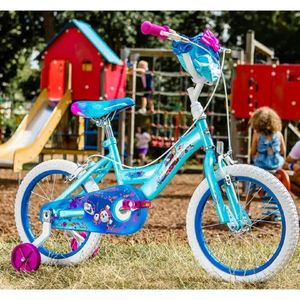 Bicicleta fetite 16 inch cu gentuta si roti ajutatoare Frozen Mov imagine