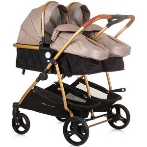 Carucior gemeni Chipolino Duo Smart 3 in 1 golden beige imagine