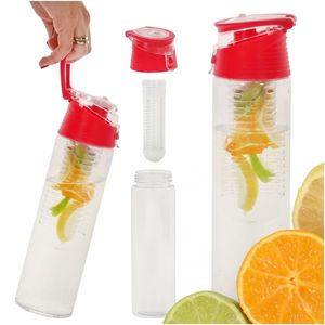 Sticla de apa cu infuzor pentru fructe 800 ml Red imagine