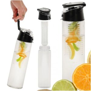 Sticla de apa cu infuzor pentru fructe 800 ml Black imagine