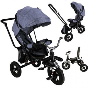 Tricicleta multifunctionala 2 in 1 Trike Fix V3 Blue cu scaun reversibil, pozitie somn, roti mari din cauciuc, suport pentru picioare si maner cu control al directiei imagine