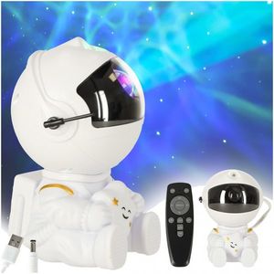 Proiector decorativ Astronaut Star cu cap rotativ 360 grade si telecomanda white imagine