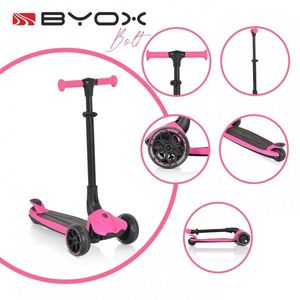 Trotineta pliabila cu lumini LED Byox Bolt Pink imagine