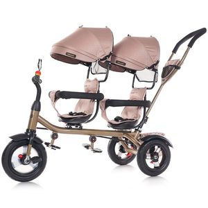 Tricicleta gemeni Chipolino 2Play golden beige imagine