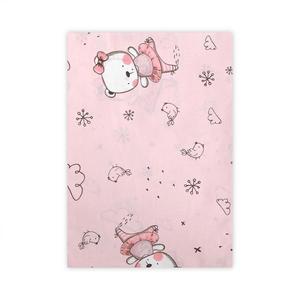 Cearceaf bumbac ranforce 100 x 150 cm Pink Ballerina Bear imagine