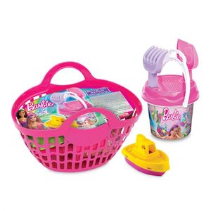 Set de joaca pentru plaja Small Castle Barbie cu 6 accesorii Pink imagine