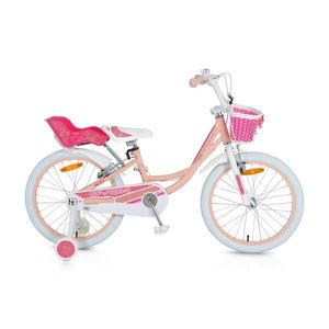 Bicicleta pentru fetite cu roti ajutatoare Byox Fashion Girl Coral 20 inch imagine