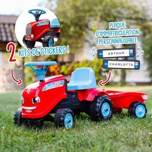 Tractor GO cu remorca pentru copii rosu FK 200B imagine