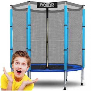 Trambulina de gradina pentru copii 140 cm 4.5ft Neo-Sport Albastru imagine