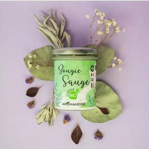 Lumanare parfumata bio Aromandise salvie vegana 150g imagine