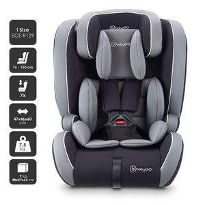 Scaun auto i-Size BabyGo FreeFix Grey 76-150 cm certificat R129 imagine