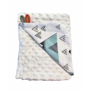 Paturica Minky pentru copii 75x75 cm K-644 Turquoise Triangle imagine