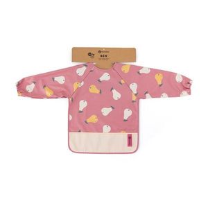 Baveta impermeabila PetiteMars cu maneci lungi 38x42 cm 24 luni+ Pink Pears imagine