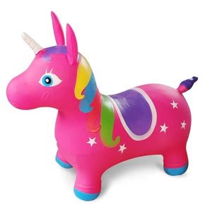 Unicorn gonflabil de sarit cu lumini si sunete Fucsia imagine