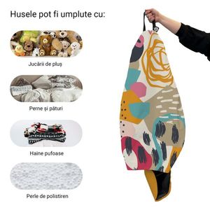 Husa fotoliu Puf Bean Bag tip Para L fara umplutura abstract passionfruit imagine