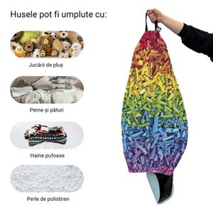 Husa fotoliu Puf Bean Bag tip Para L fara umplutura lego curcubeu imagine