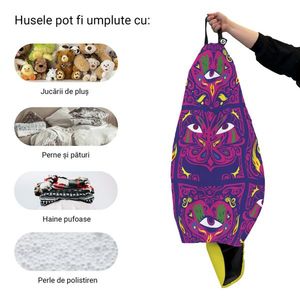 Husa fotoliu Puf Bean Bag tip Para L fara umplutura psihedelic imagine