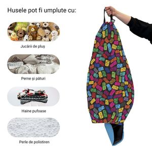 Husa fotoliu Puf Bean Bag tip Para L fara umplutura domino colorat imagine