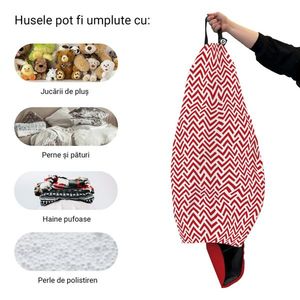 Husa fotoliu Puf Bean Bag tip Para XL fara umplutura model rosu si alb imagine