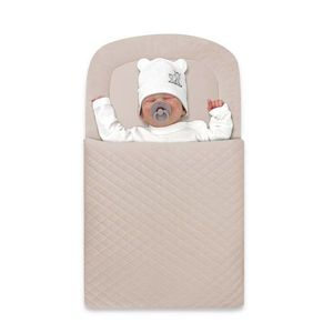 Paturica de infasat Qmini 72x45 cm din catifea matlasata Pink Beige imagine