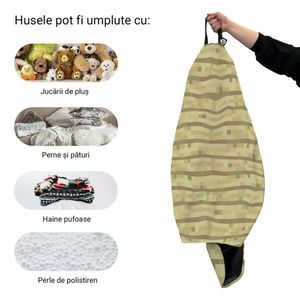 Husa fotoliu Puf Bean Bag tip Para L fara umplutura minecraft cutie imagine