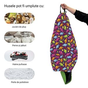 Husa fotoliu Puf Bean Bag tip Para XL fara umplutura Candies fundal mov imagine