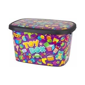 Cutie pentru depozitare jucarii copii 12 litri Toy Box multicolor imagine