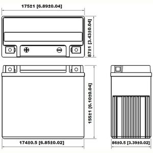 Acumulator moto cu GEL 12V 20Ah YUCELL YG20-BS imagine