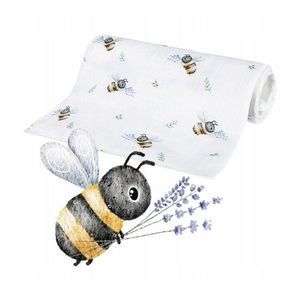 Scutec din bambus Bocioland Bees 75x75 cm multicolor imagine