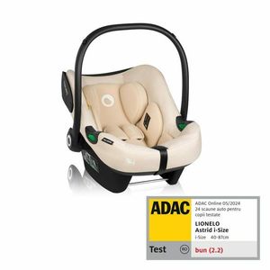 Scoica auto Lionelo i-Size Astrid include baza Isofix 0-13 kg bej imagine