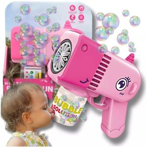 Pistol pentru baloane de sapun cu lumini Pink Unicorn imagine