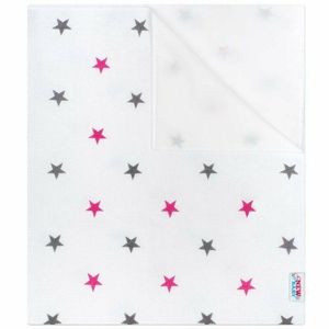 Scutec impermeabil New Baby din flanel 57x47 cm Pink Stars imagine