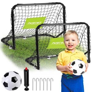 Set 2 porti de fotbal din plasa si mingie inclusa Neo Sport imagine