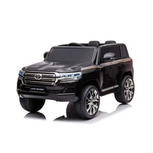 Masinuta electrica cu roti EVA si scaun din piele Toyota Landcruiser Black imagine