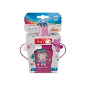 Set cana 250 ml Canpol Babies cu lingurita cadou roz imagine