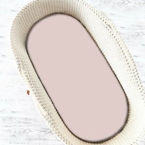 Cearceaf cu elastic MimiNu pentru landou, carucior si cosulet 80x35 cm din jerseu powder pink imagine