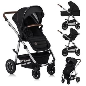 Carucior 3 in 1 Lionelo Amber reversibil negru i-Size imagine