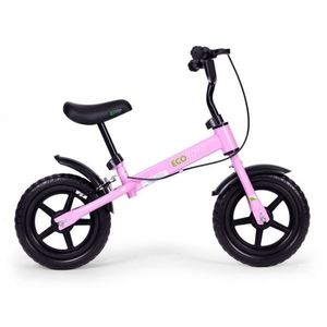 Bicicleta fara pedale cu frana de mana si roti din spuma Eva Ecotoys roz imagine