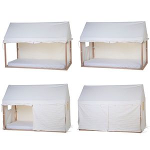 Husa cadru pat casuta Childhome 90x200 cm alb imagine