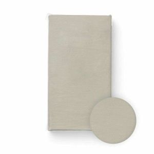 Cearceaf cu elastic Bocioland pentru patut din 100 bumbac jersey 120x60 cm 0 luni+ beige imagine