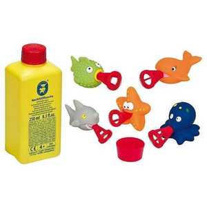 Set baloane de sapun Bubbelix 5 figurine vesele mini Pustefix bubble toys animale marine imagine