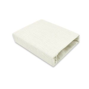 Cearceaf cu elastic MimiNu pentru patut 120x60 cm din bumbac Cream imagine