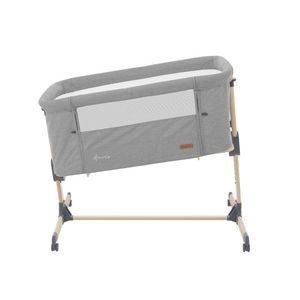 Patut Co-Sleeper cu roti si inaltime reglabila KikkaBoo Amaris Light Grey imagine