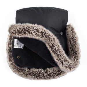 Manusi pentru carucior PetiteMars Furry cu blanita detasabila impermeabile Forever Black imagine